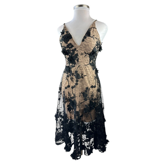 Dress the Population Audrey 3D Embroidered Fit & Flare Dress Women's Size Medium - Picture 9 of 16